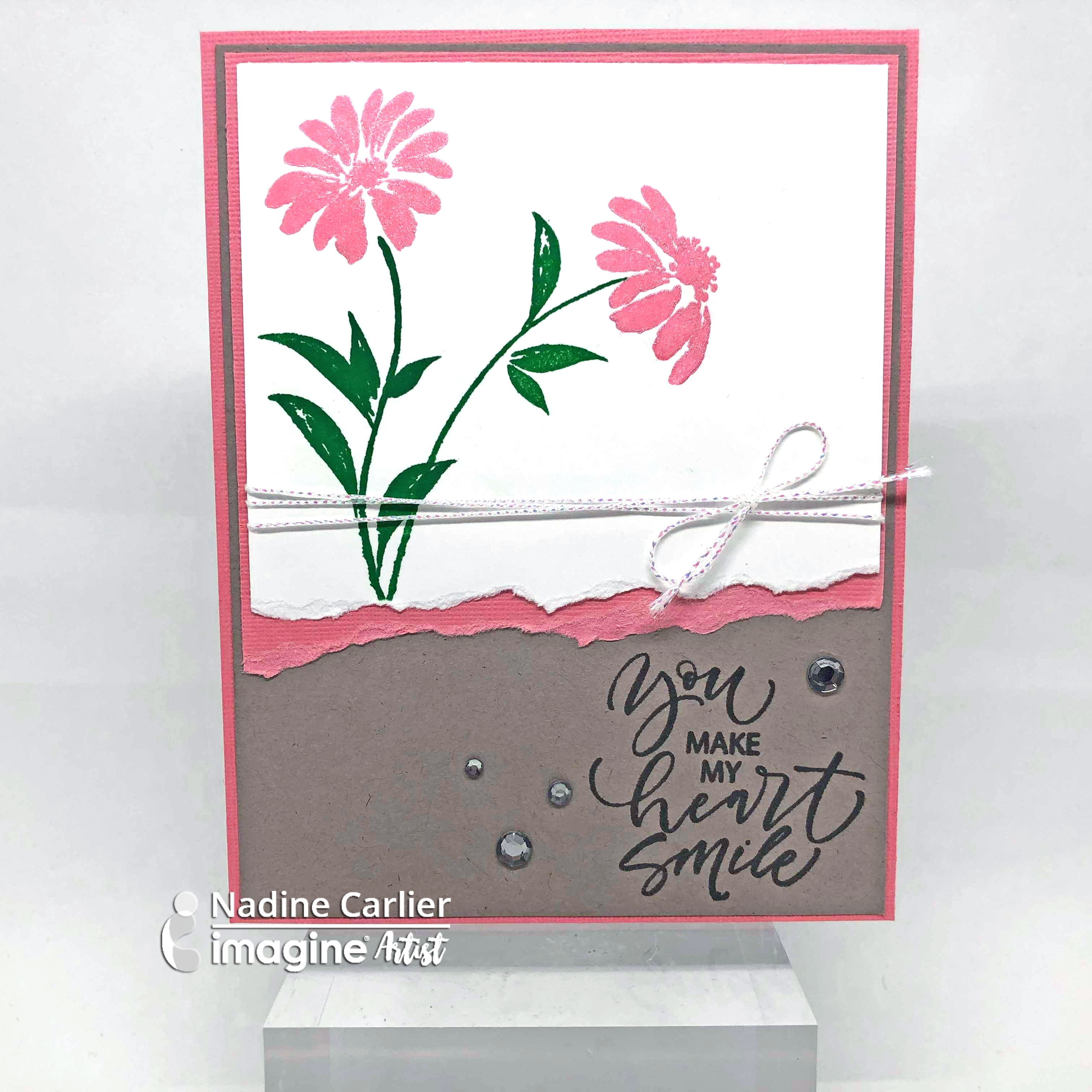 Coral Floral CAS Layered Card